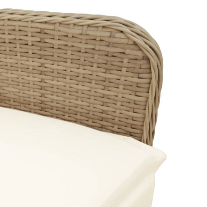 5-tlg. Garten-Bistro-Set mit Kissen Braun Poly Rattan