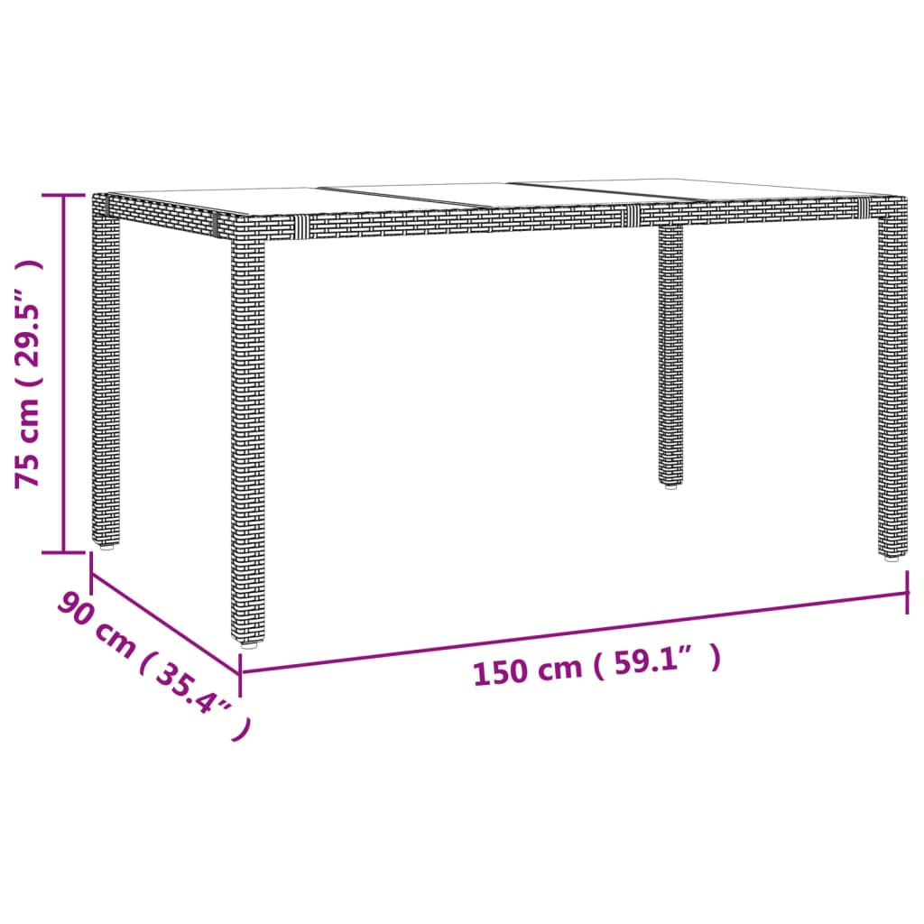 7-tlg. Garten-Bistro-Set mit Kissen Braun Poly Rattan