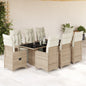 9-tlg. Garten-Bistro-Set mit Kissen Braun Poly Rattan