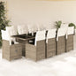 11-tlg. Garten-Bistro-Set mit Kissen Beige Poly Rattan