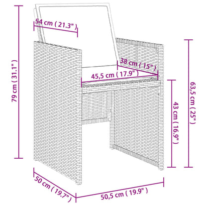 11-tlg. Garten-Essgruppe mit Kissen Beigemischung Poly Rattan