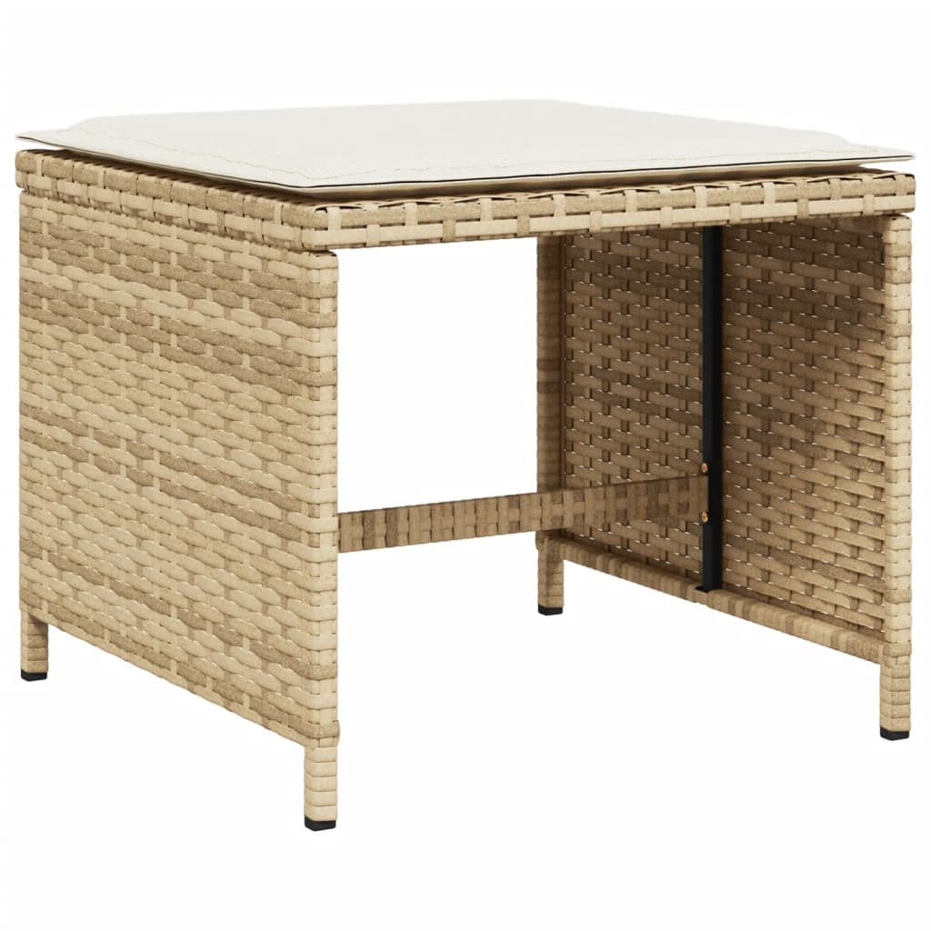 9-tlg. Garten-Essgruppe mit Kissen Beige Poly Rattan