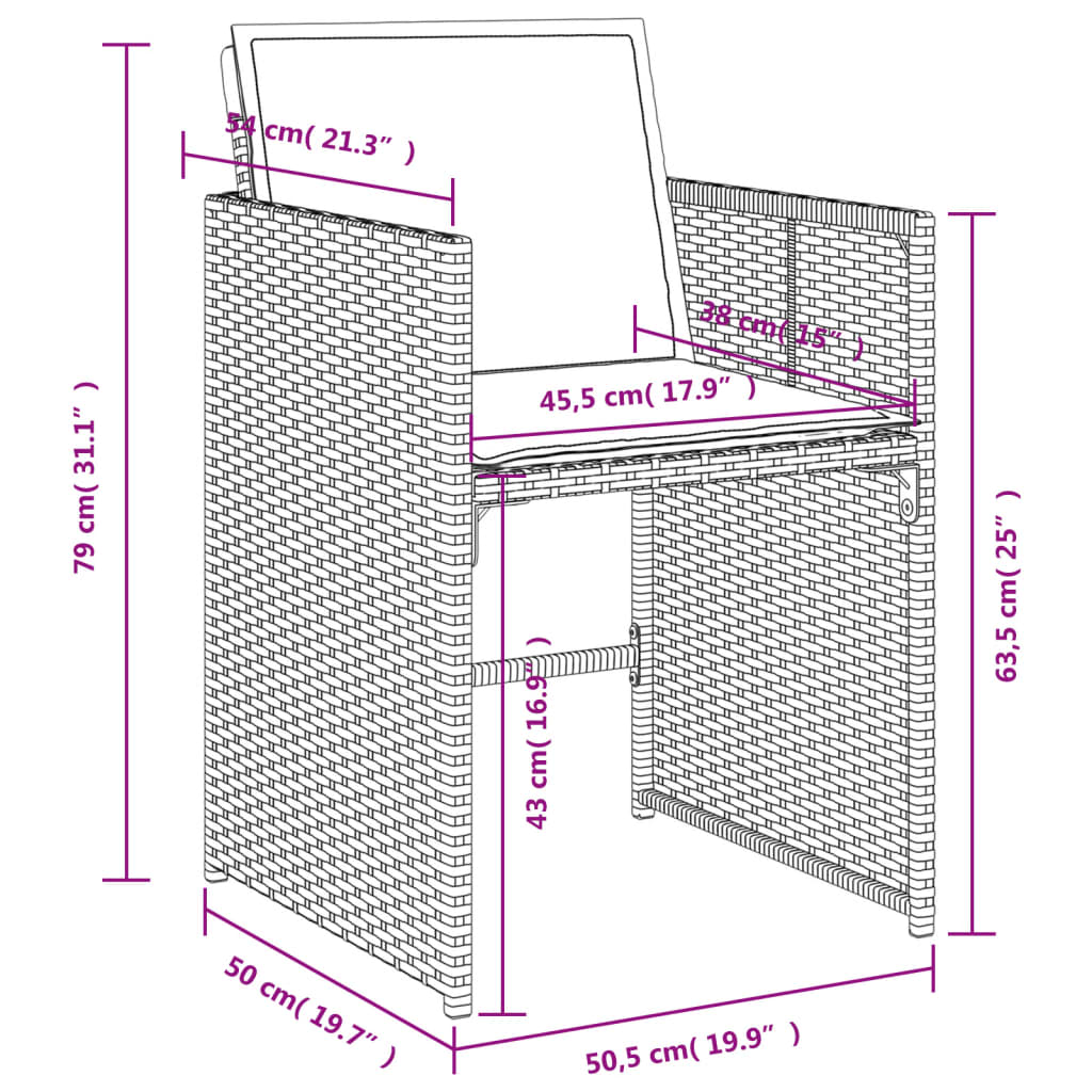 11-tlg. Garten-Essgruppe mit Kissen Hellgrau Poly Rattan