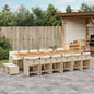 17-tlg. Garten-Essgruppe mit Kissen Beige Poly Rattan