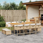 13-tlg. Garten-Essgruppe mit Kissen Beige Poly Rattan