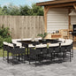 11-tlg. Garten-Essgruppe mit Kissen Schwarz Poly Rattan