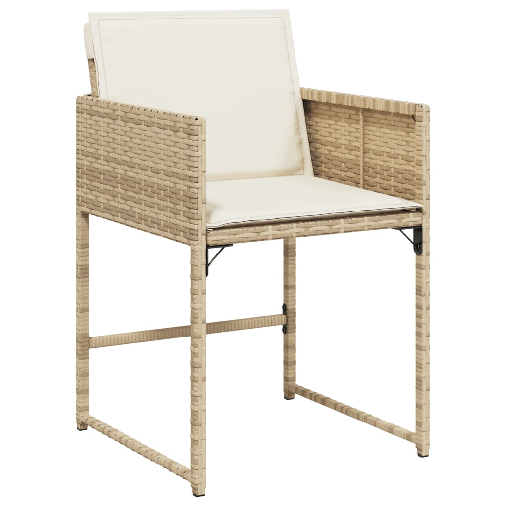 17-tlg. Garten-Essgruppe mit Kissen Beige Poly Rattan