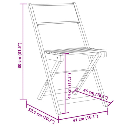 3-tlg. Bistro-Set Taupe Stoff und Massivholz