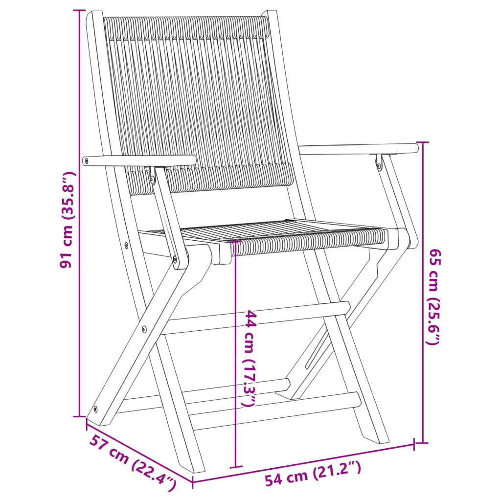 3-tlg. Bistro-Set Schwarz Polypropylen und Massivholz