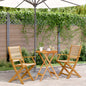 3-tlg. Bistro-Set Beige Polypropylen und Massivholz