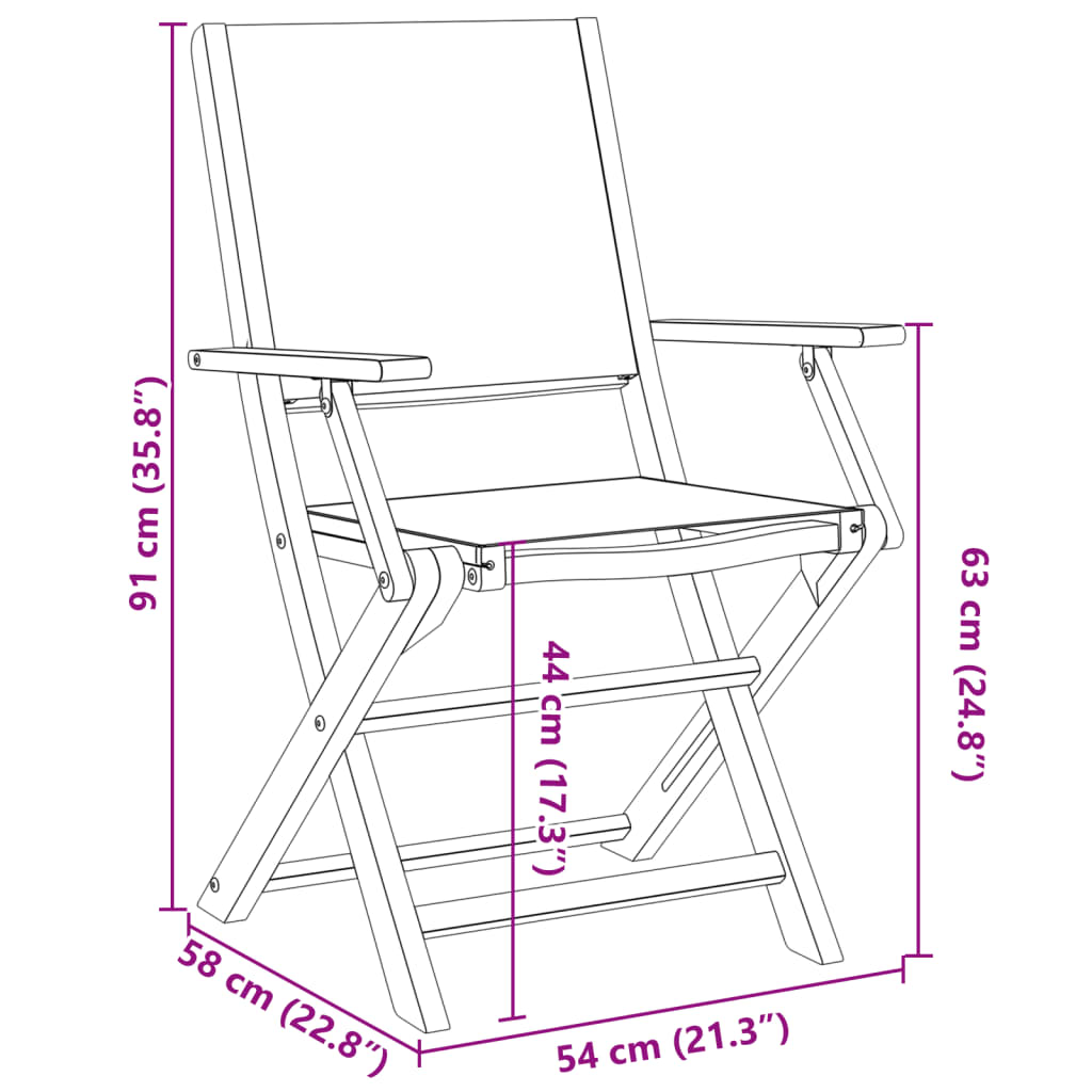 3-tlg. Bistro-Set Cremeweiß Stoff und Massivholz