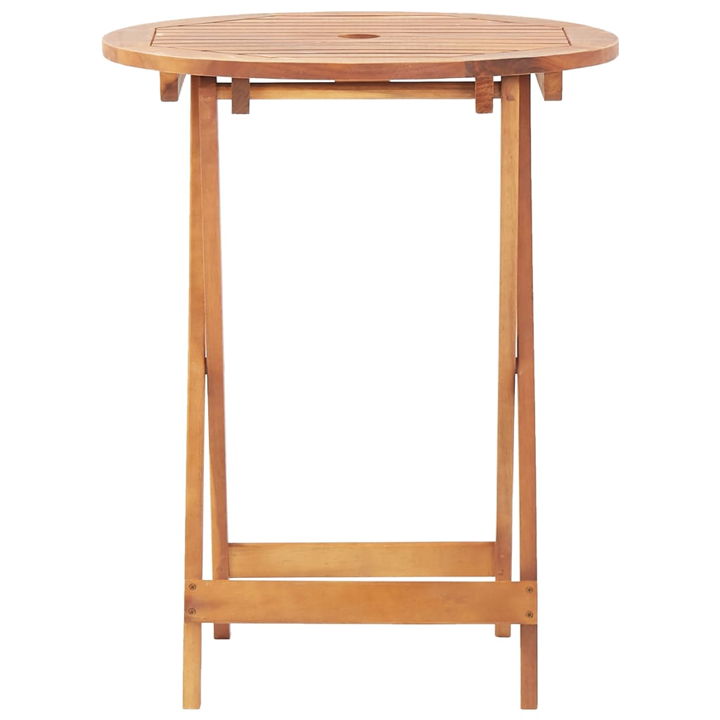 3-tlg. Bistro-Set Taupe Stoff und Massivholz