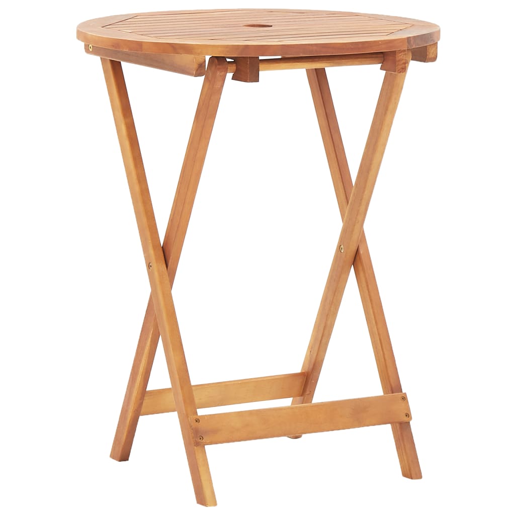 3-tlg. Bistro-Set Beige Stoff und Massivholz