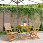 3-tlg. Bistro-Set Beige Poly Rattan und Massivholz