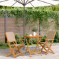 3-tlg. Bistro-Set Taupe Stoff und Massivholz