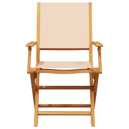 3-tlg. Bistro-Set Beige Stoff und Massivholz