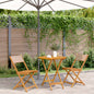 3-tlg. Bistro-Set Taupe Stoff und Massivholz