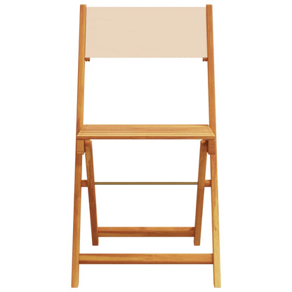 3-tlg. Bistro-Set Beige Stoff und Massivholz