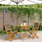 3-tlg. Bistro-Set Grau Polypropylen und Massivholz