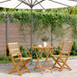 3-tlg. Bistro-Set Beige Polypropylen und Massivholz