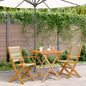 3-tlg. Bistro-Set Beige Polypropylen und Massivholz