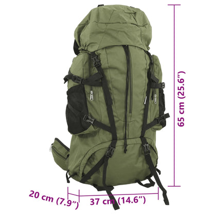 Wanderrucksack Armeegrün 60 L Oxford-Gewebe