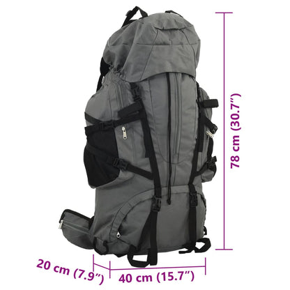 Wanderrucksack Grau 80 L Oxford-Gewebe