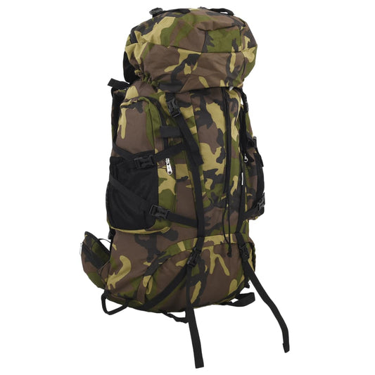 Wanderrucksack Grün Tarnfarben 80 L Oxford-Gewebe