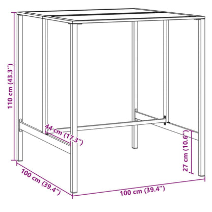 5-tlg. Gartenbar-Set Schwarz Pulverbeschichteter Stahl