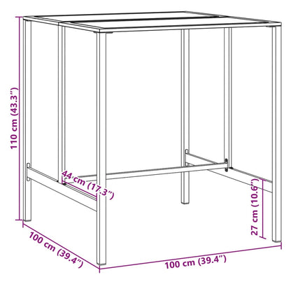 7-tlg. Gartenbar-Set Schwarz Pulverbeschichteter Stahl