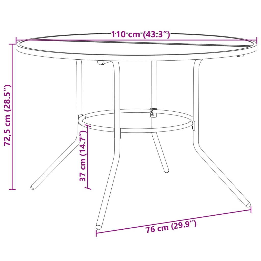 Gartenstuhl-Set 5-tlg. Stapelbar Pulverbeschichteter Stahl