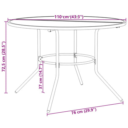 Gartenstuhl-Set 5-tlg. Stapelbar Pulverbeschichteter Stahl