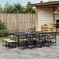 13-tlg. Garten-Essgruppe mit Kissen Schwarz Poly Rattan