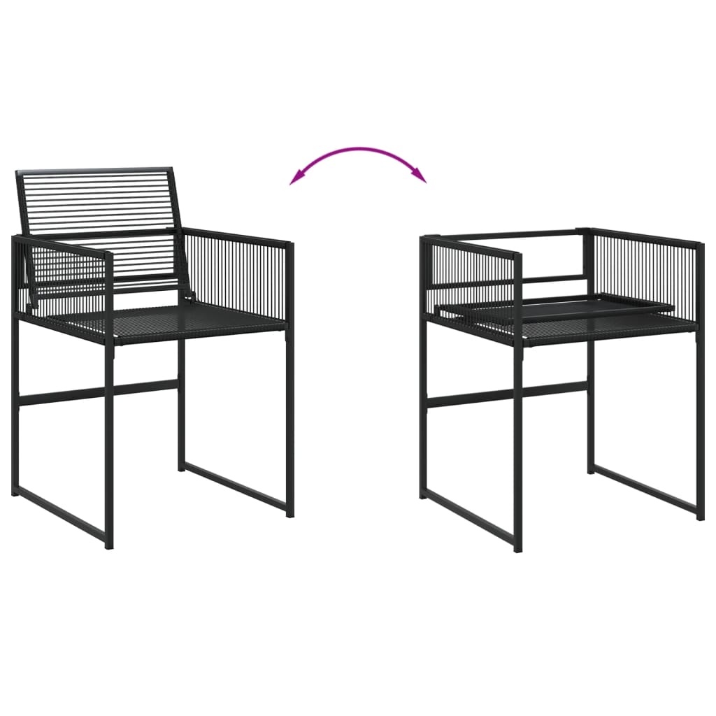 15-tlg. Garten-Essgruppe Schwarz Poly Rattan