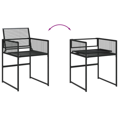 15-tlg. Garten-Essgruppe Schwarz Poly Rattan