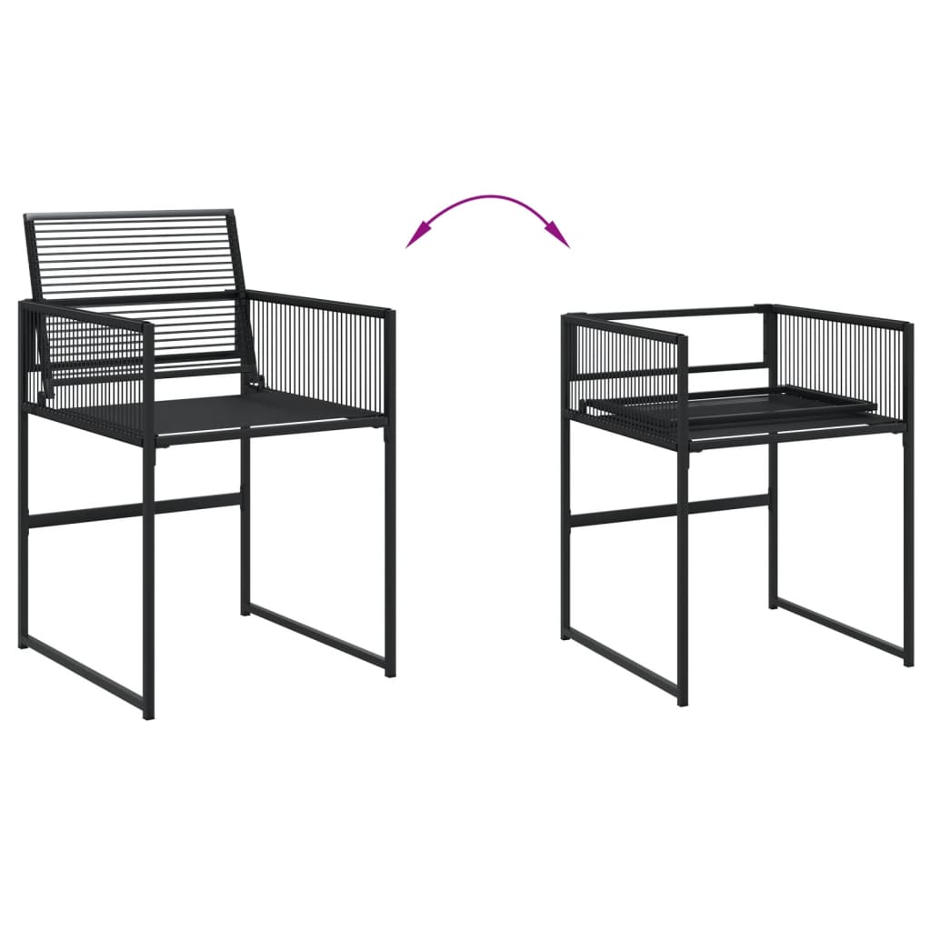 9-tlg. Garten-Essgruppe Schwarz Poly Rattan