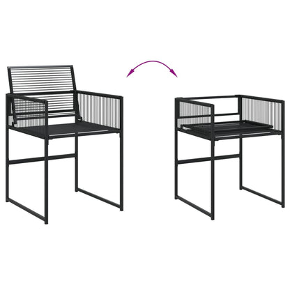 15-tlg. Garten-Essgruppe Schwarz Poly Rattan