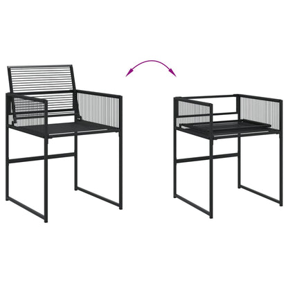 17-tlg. Garten-Essgruppe Schwarz Poly Rattan