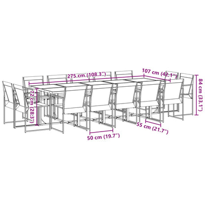 15-tlg. Garten-Essgruppe Schwarz Textilene