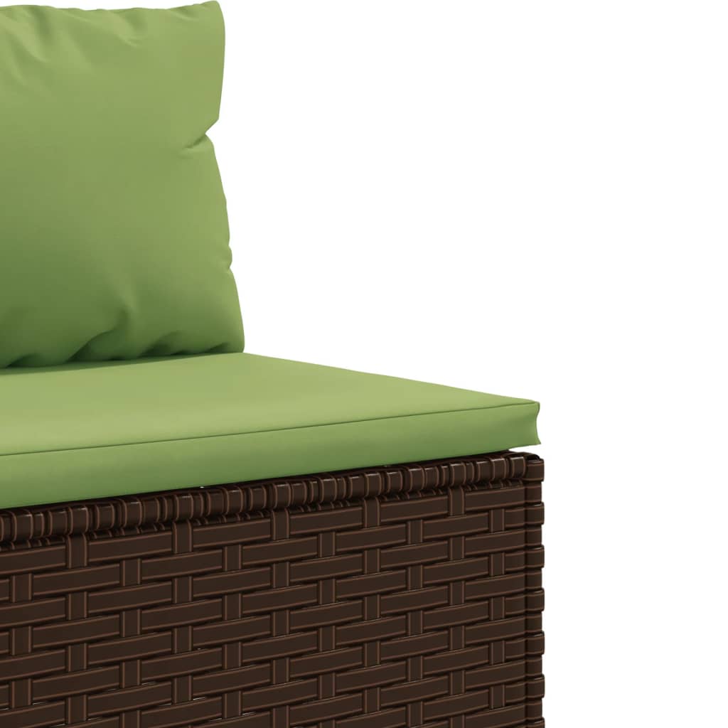 8-tlg. Garten-Lounge-Set mit Kissen Braun Poly Rattan