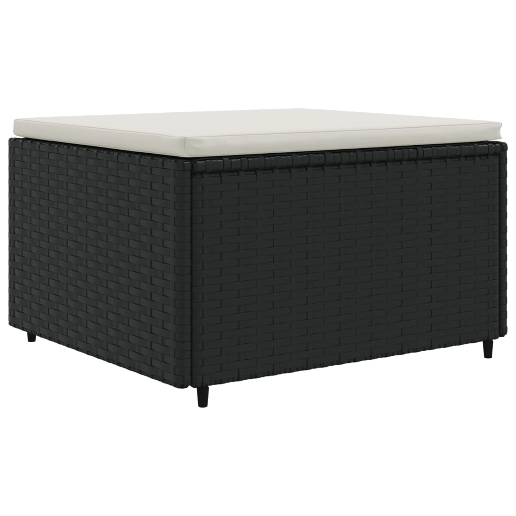 5-tlg. Garten-Lounge-Set mit Kissen Schwarz Poly Rattan