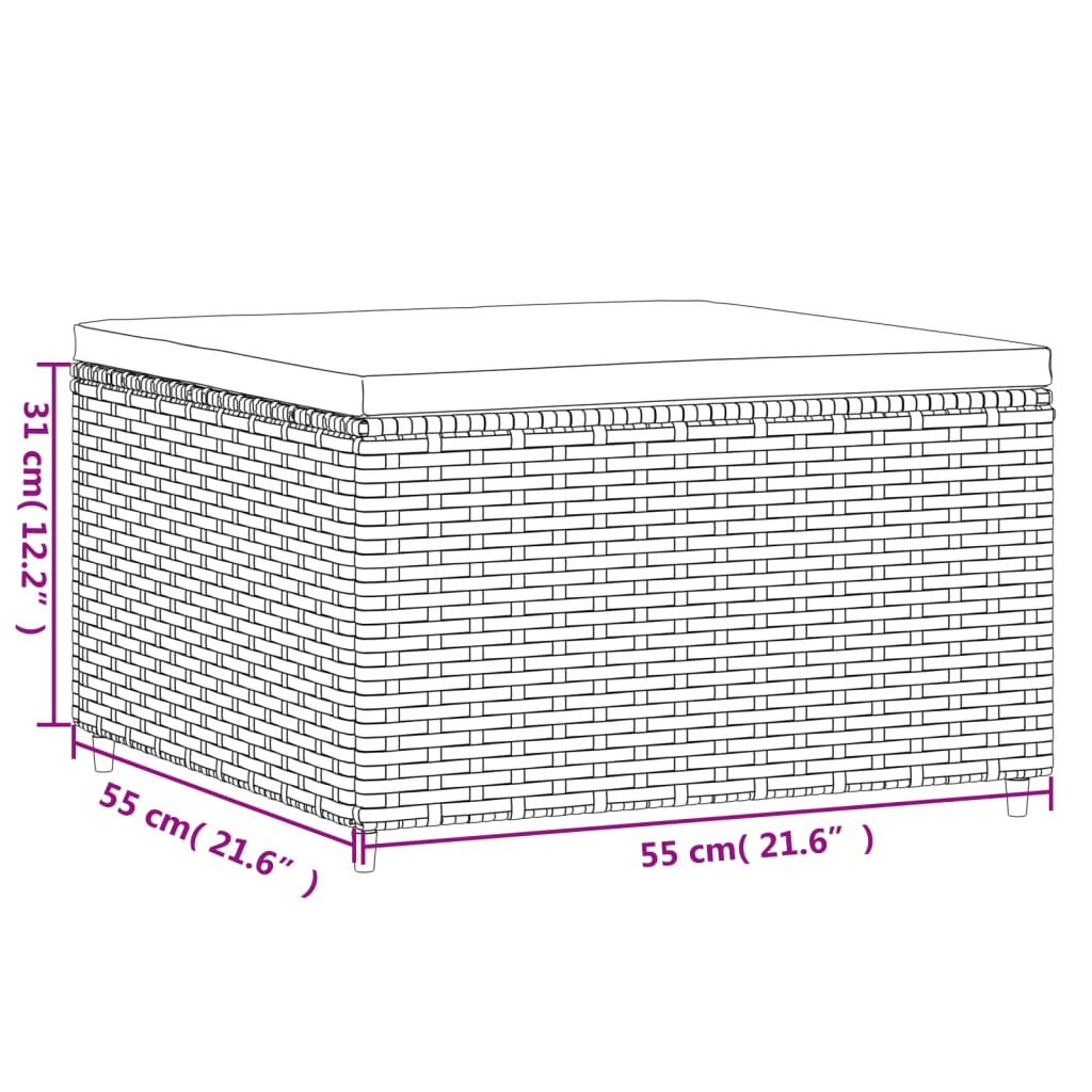 5-tlg. Garten-Lounge-Set mit Kissen Grau Poly Rattan