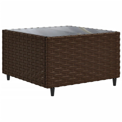 5-tlg. Garten-Lounge-Set mit Kissen Braun Poly Rattan