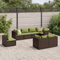 8-tlg. Garten-Lounge-Set mit Kissen Braun Poly Rattan