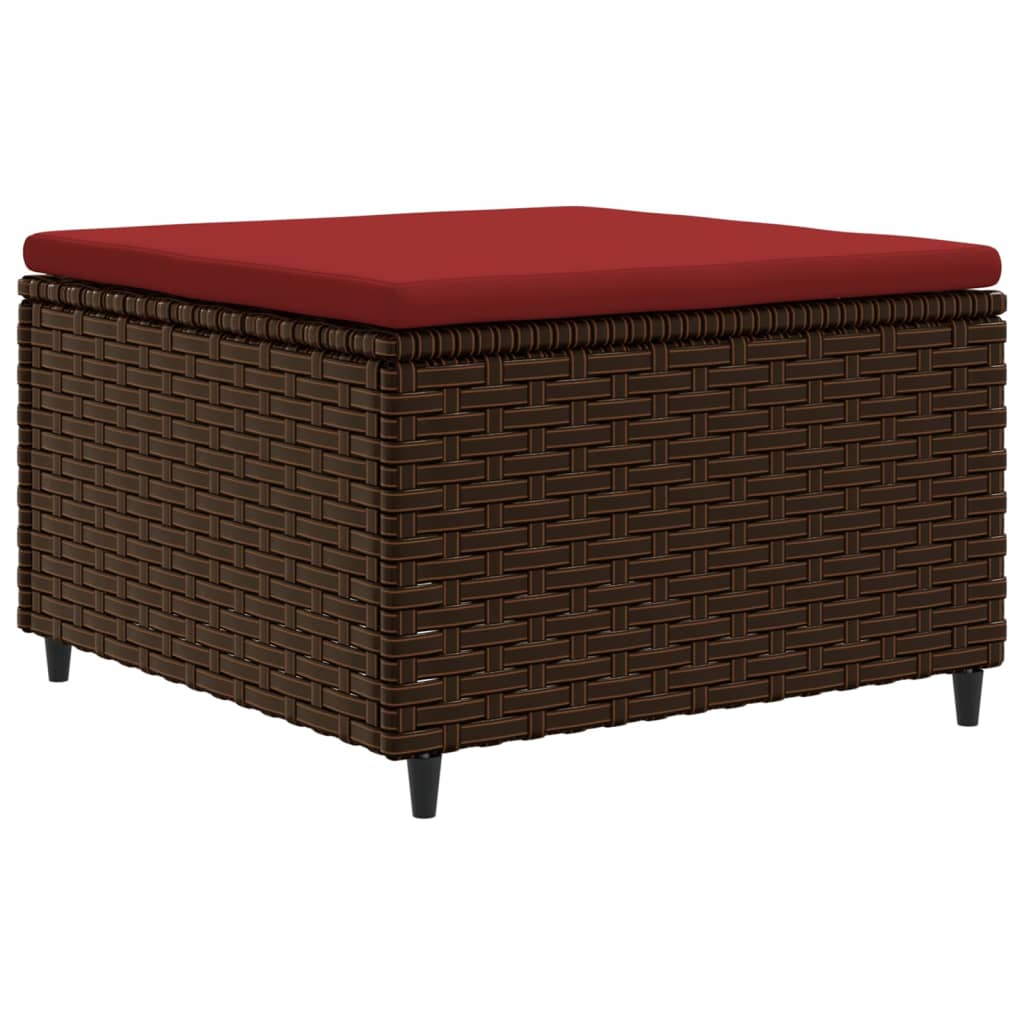 7-tlg. Garten-Lounge-Set mit Kissen Braun Poly Rattan