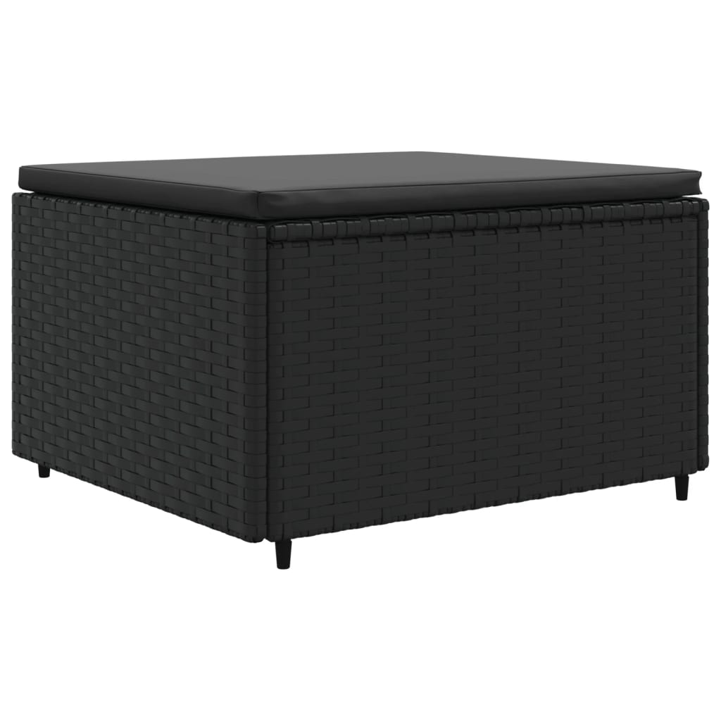 8-tlg. Garten-Lounge-Set mit Kissen Schwarz Poly Rattan