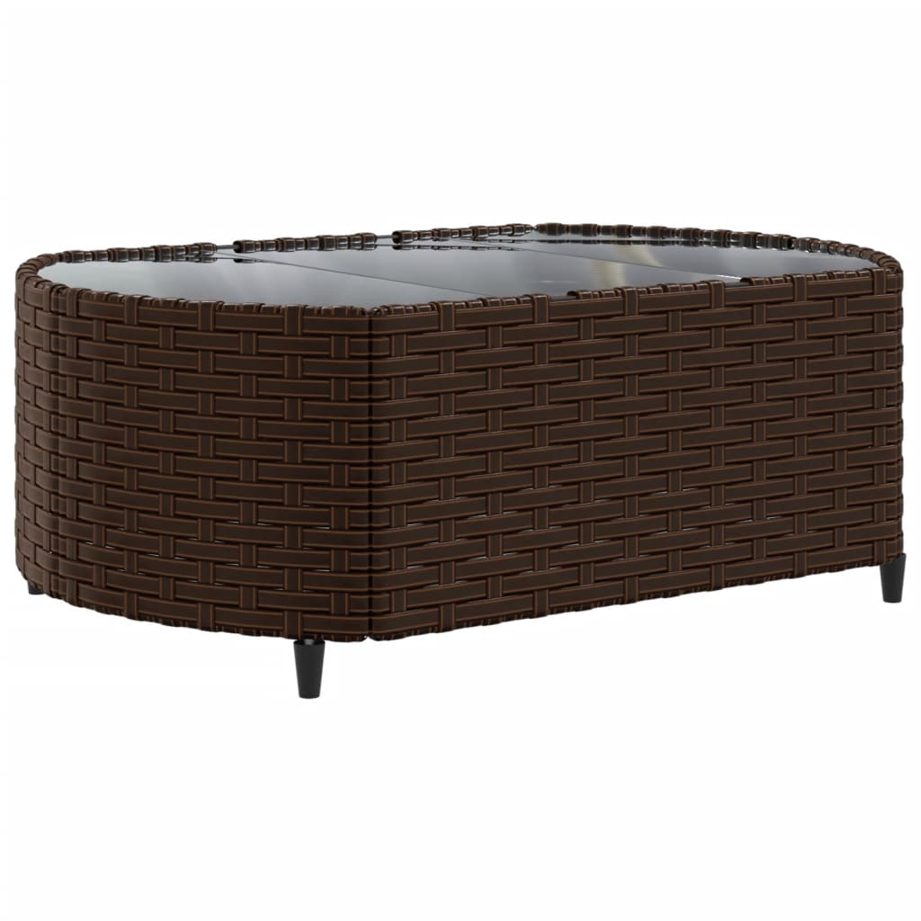 4-tlg. Garten-Sofagarnitur mit Kissen Braun Poly Rattan