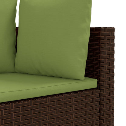 4-tlg. Garten-Sofagarnitur mit Kissen Braun Poly Rattan