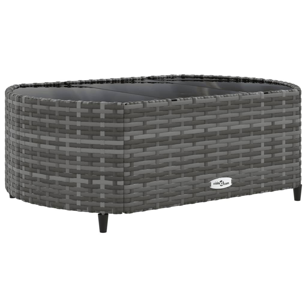 4-tlg. Garten-Sofagarnitur mit Kissen Grau Poly Rattan