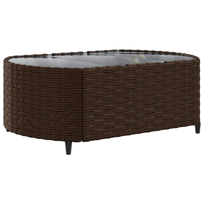 8-tlg. Garten-Sofagarnitur mit Kissen Braun Poly Rattan